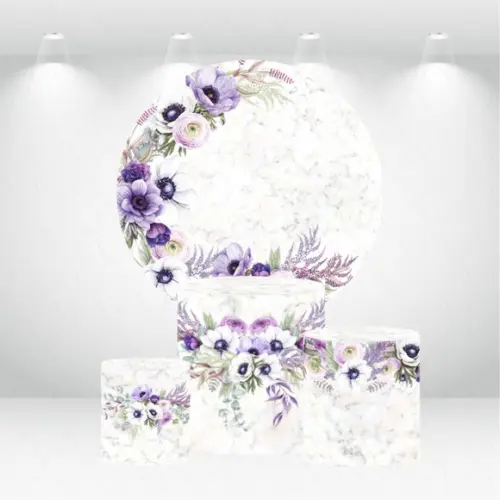PAINEL REDONDO + KIT DE CAPAS DE CILINDROS FLORAL