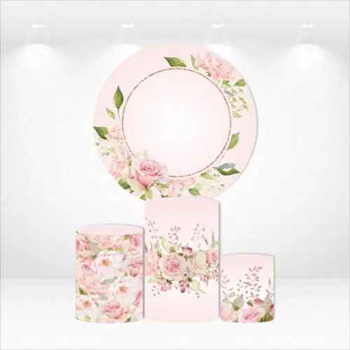 PAINEL REDONDO + KIT DE CAPAS DE CILINDROS FLORAL