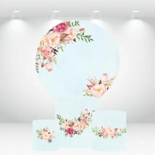PAINEL REDONDO + KIT DE CAPAS DE CILINDROS FLORAL