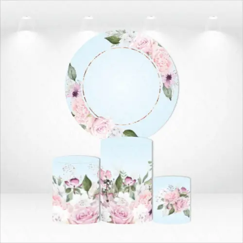 PAINEL REDONDO + KIT DE CAPAS DE CILINDROS FLORAL