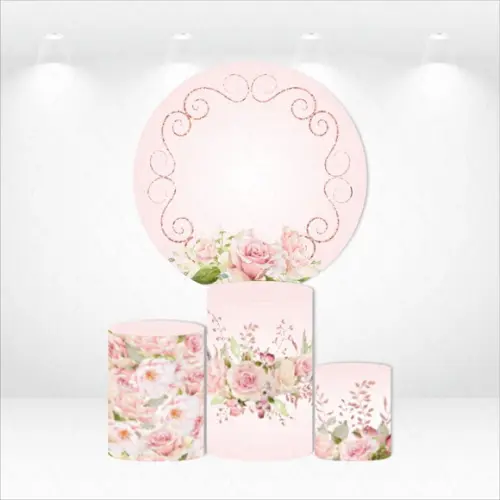 PAINEL REDONDO + KIT DE CAPAS DE CILINDROS FLORAL