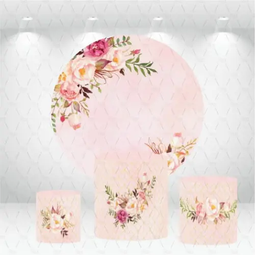 PAINEL REDONDO + KIT DE CAPAS DE CILINDROS FLORAL