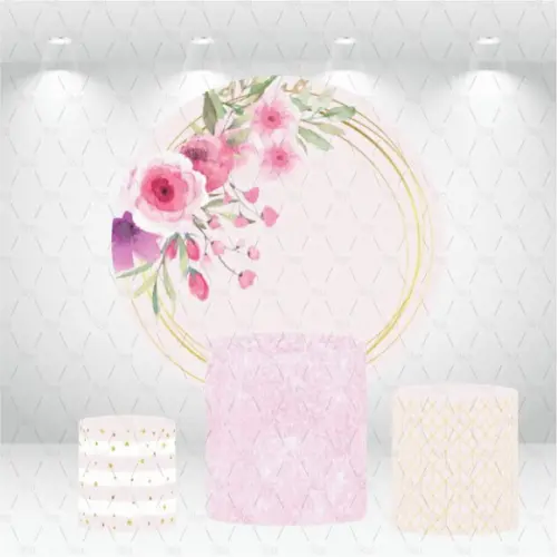 PAINEL REDONDO + KIT DE CAPAS DE CILINDROS FLORAL