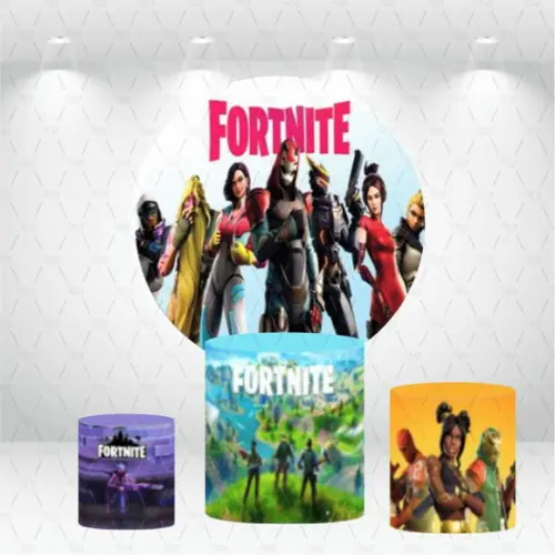 PAINEL REDONDO + KIT DE CAPAS DE CILINDROS FORTNITE