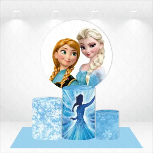 Painel Redondo + Kit de Capas de Cilindros Frozen