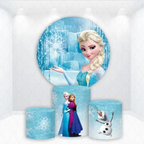 Painel Redondo + Kit de Capas de Cilindros Frozen