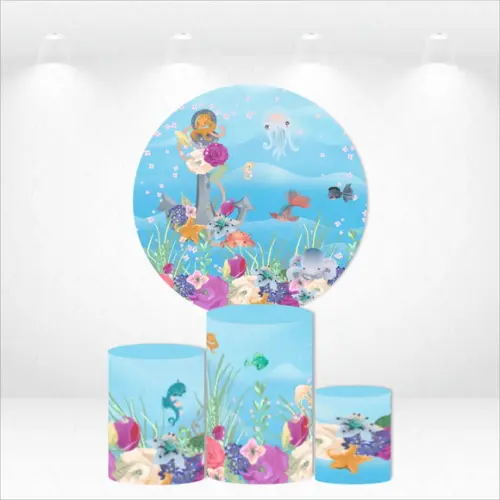 PAINEL REDONDO + KIT DE CAPAS DE CILINDROS FUNDO DO MAR