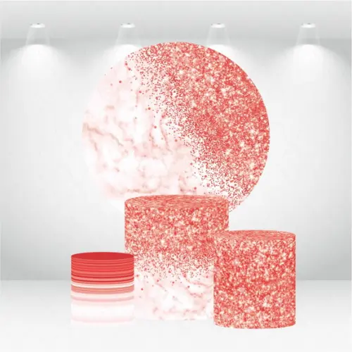PAINEL REDONDO + KIT DE CAPAS DE CILINDROS GLITTER E MARMORE
