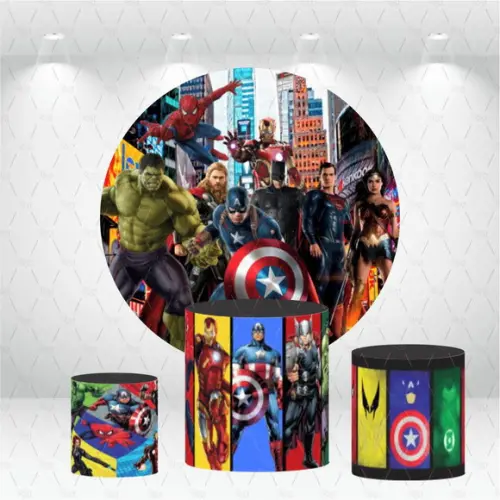 PAINEL REDONDO + KIT DE CAPAS DE CILINDROS HERÓIS