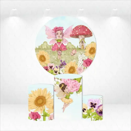 PAINEL REDONDO + KIT DE CAPAS DE CILINDROS JARDIM ENCANTADO
