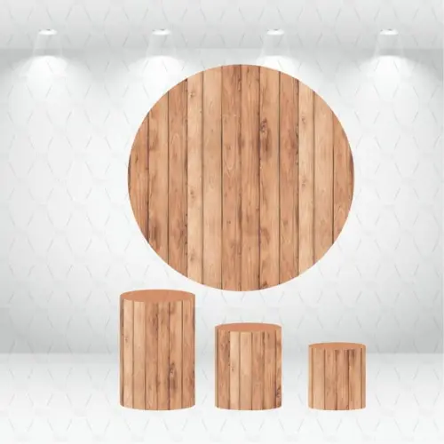 PAINEL REDONDO + KIT DE CAPAS DE CILINDROS MADEIRA
