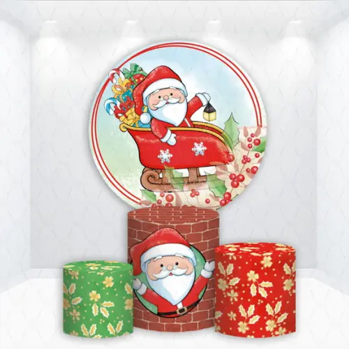 Painel Redondo + Kit de Capas de Cilindros Natal