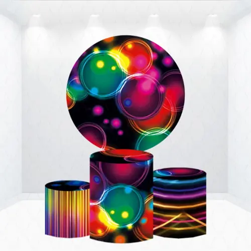 Painel Redondo + Kit de Capas de Cilindros Neon