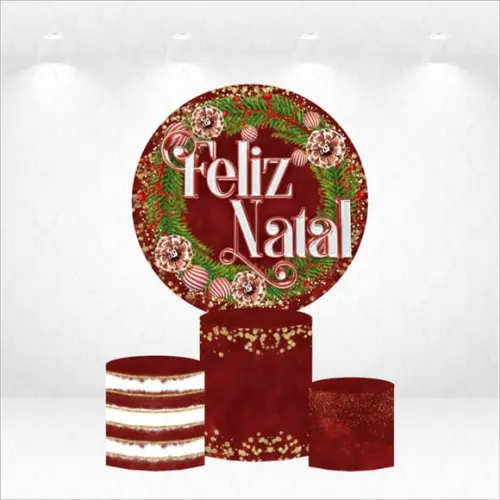 Painel Redondo + Kit de Capas de Cilindros Natal