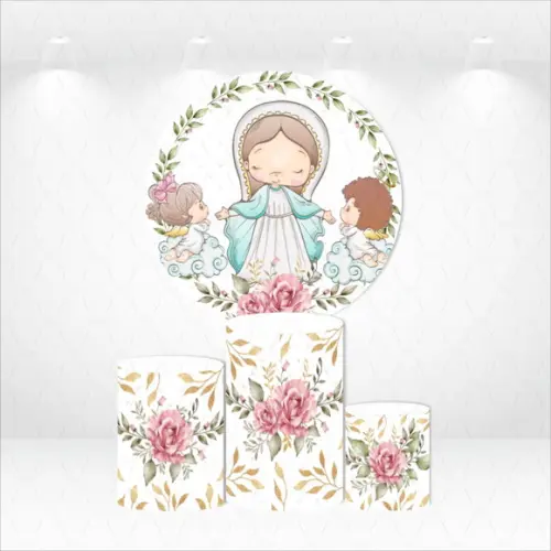 PAINEL REDONDO + KIT DE CAPAS DE CILINDROS NOSSA SENHORA