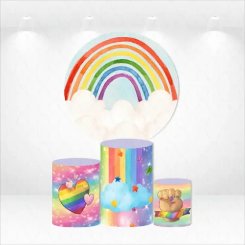 PAINEL REDONDO + KIT DE CAPAS DE CILINDROS ORGULHO LGBT