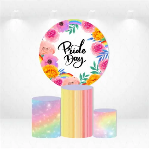 PAINEL REDONDO + KIT DE CAPAS DE CILINDROS ORGULHO LGBT