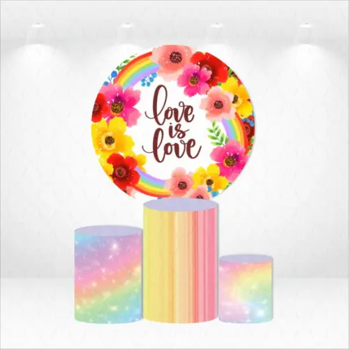 PAINEL REDONDO + KIT DE CAPAS DE CILINDROS ORGULHO LGBT