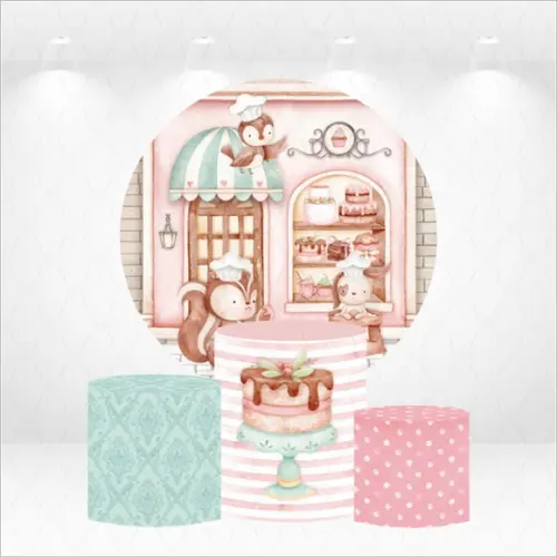 Painel Redondo + Kit de Capas de Cilindros Patisserie