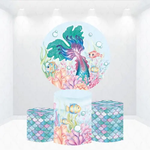 Painel Redondo + Kit de Capas de Cilindros Pequena Sereia