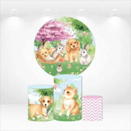 Painel Redondo + Kit de Capas de Cilindros Pets