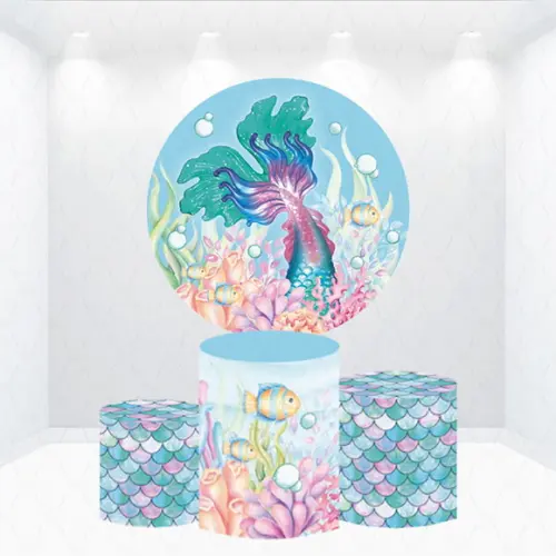 Painel Redondo + Kit de Capas de Cilindros Pequena Sereia