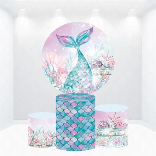 Painel Redondo + Kit de Capas de Cilindros Pequena Sereia