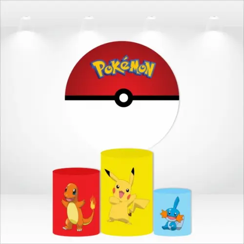 PAINEL REDONDO + KIT DE CAPAS DE CILINDROS POKEMON