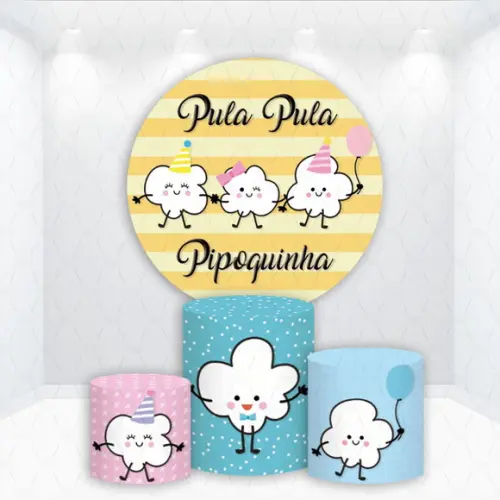 Painel Redondo + Kit de Capas de Cilindros Pipoquinha
