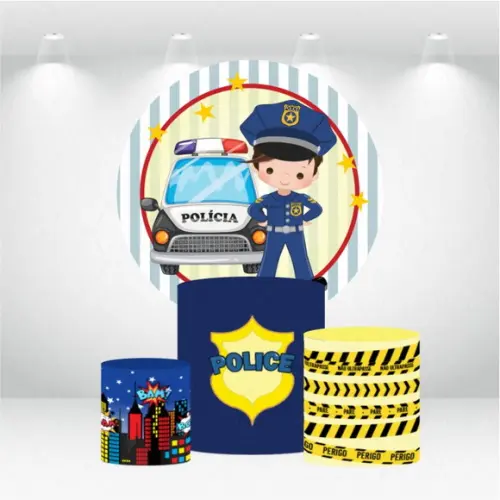 PAINEL REDONDO + KIT DE CAPAS DE CILINDROS POLICIAL