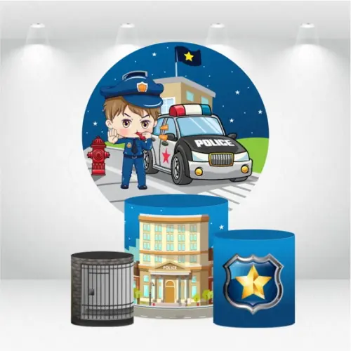 Painel Redondo + Kit de Capas de Cilindros Policial