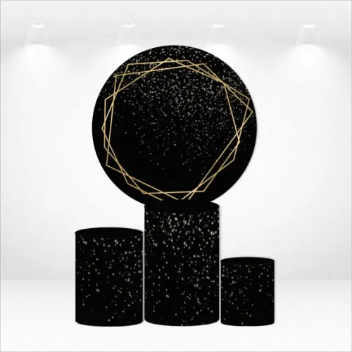 Painel Redondo + Kit de Capas de Cilindros Preto