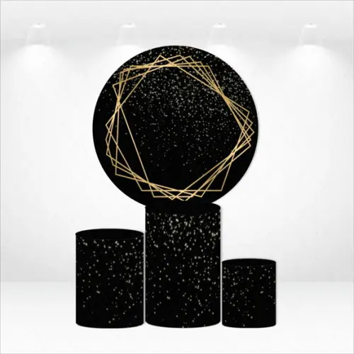 Painel Redondo + Kit de Capas de Cilindros Preto