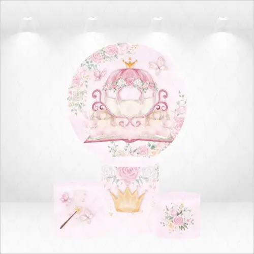 Painel Redondo + Kit de Capas de Cilindros Princesa