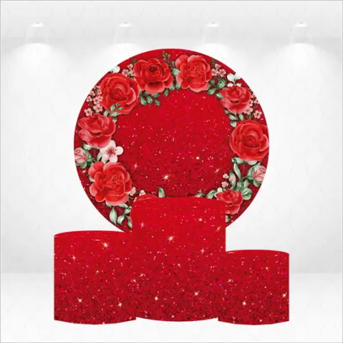 Painel Redondo + Kit de Capas de Cilindros Rosas