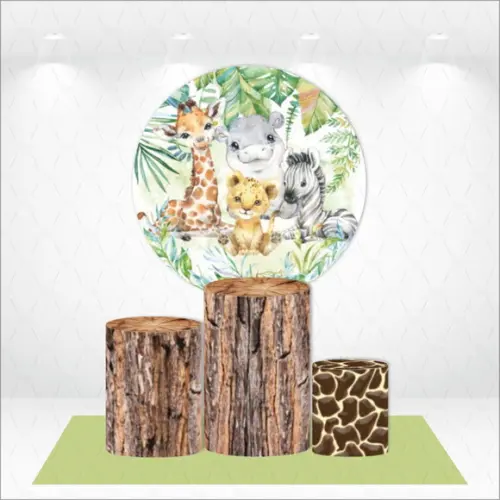 Painel Redondo + Kit de Capas de Cilindros Safari