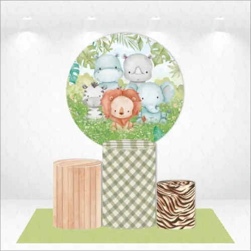 Painel Redondo + Kit de Capas de Cilindros Safari