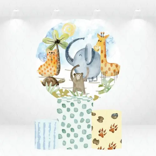 Painel Redondo + Kit de Capas de Cilindros Safari