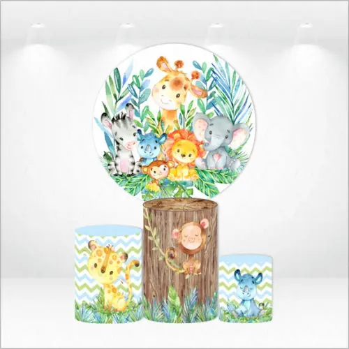Painel Redondo + Kit de Capas de Cilindros Safari
