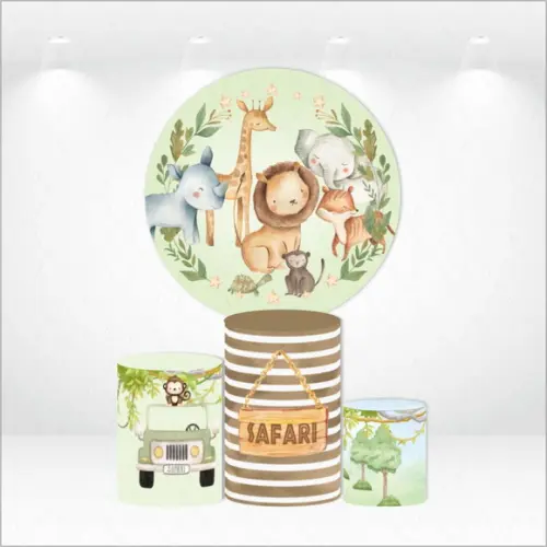Painel Redondo + Kit de Capas de Cilindros Safari