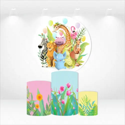 Painel Redondo + Kit de Capas de Cilindros Safari