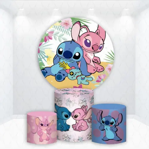 Painel Redondo + Kit de Capas de Cilindros Stitch