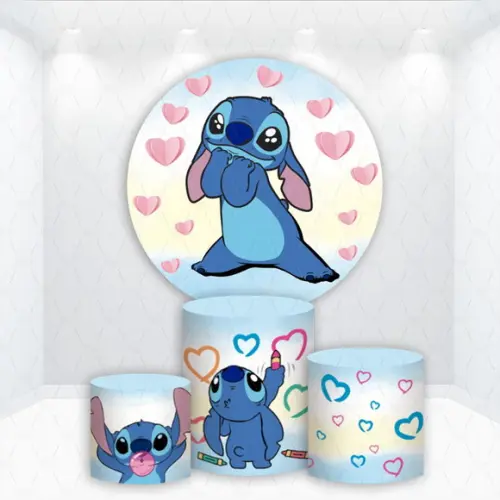 Painel Redondo + Kit de Capas de Cilindros Stitch
