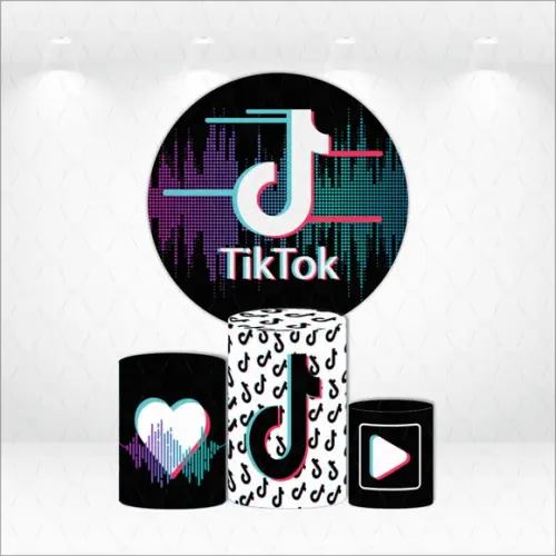 Painel Redondo + Kit de Capas de Cilindros Tiktok
