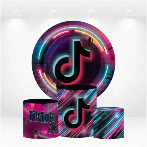 Painel Redondo + Kit de Capas de Cilindros Tiktok