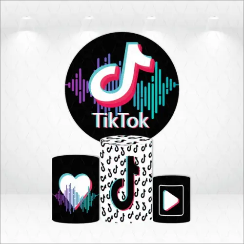 Painel Redondo + Kit de Capas de Cilindros Tiktok