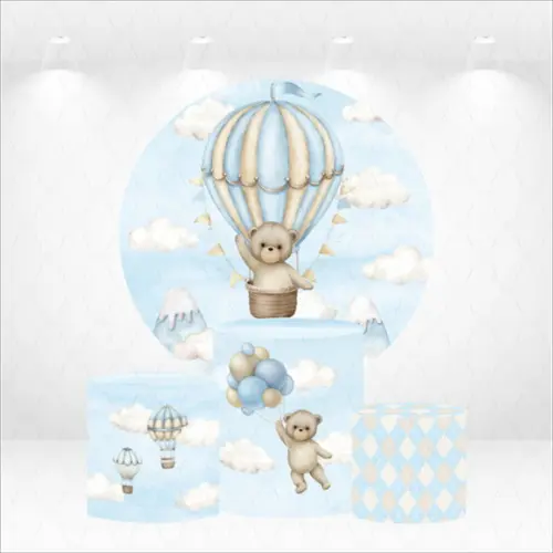 Painel Redondo + Kit de Capas de Cilindros Urso Baloeiro