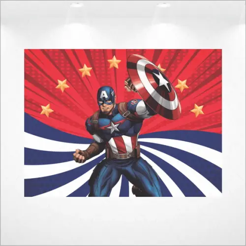 Painel Retangular Capitão América 1m X 1,5m