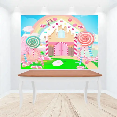 Painel Retangular Casa De Doces 1m X 1,5m