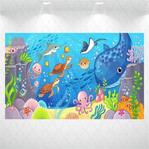 Painel Retangular Fundo do Mar 1m x 1,5m